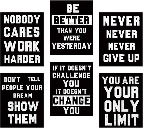 HOMANGA Inspirational Wall Art, Motivational Posters for College Dorm Decor, Set of 6 Canvas Prints 8x10 Inch Unframed