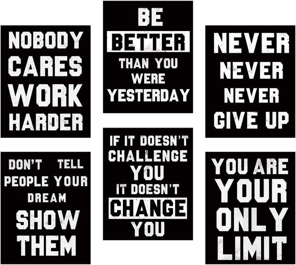 HOMANGA Inspirational Wall Art, Motivational Posters for College Dorm Decor, Set of 6 Canvas Prints 8x10 Inch Unframed
