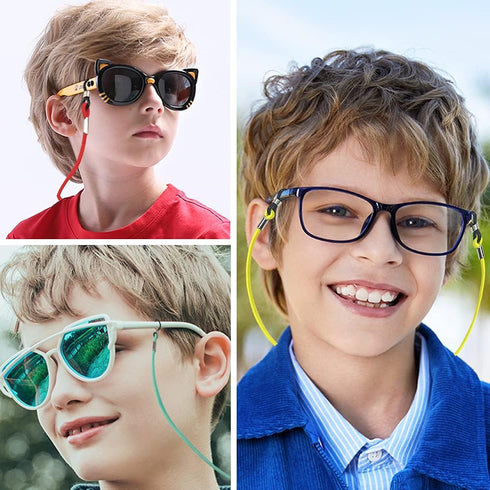 ZXSWEET 8PCS Kids Glasses Strap, Unicorn Rainbow Adjuster Stretchy Eyeglass Strap for Girls and Boys