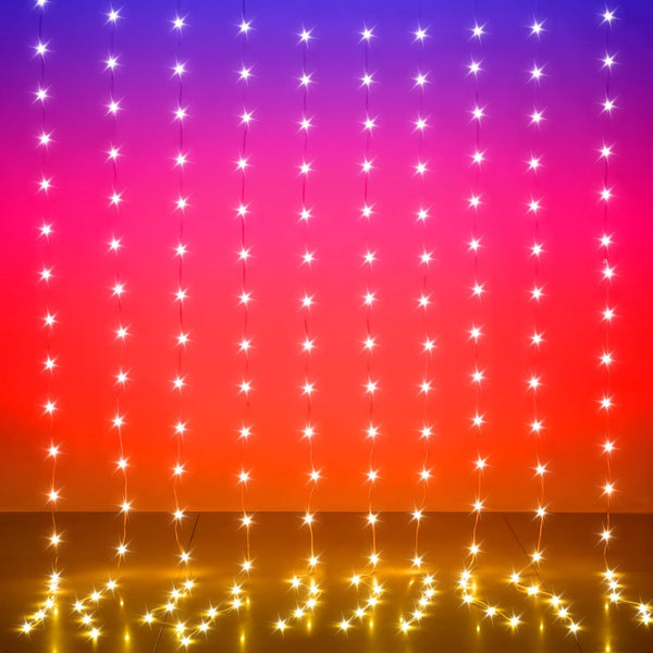 LED Curtain Lights, 6.5ft x 6.5ft 200 LED RGB Color Changing String