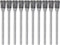 10pcs Carbide Rotary Burrs, 3/32" (2.35mm) Shank, 1/4" (6mm) Head Double Cut Inverted Cone N Shape Die Grinder Bits for