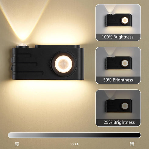 4000mAh Cameras Human Sensor Wall Light - Magnetic Stair Lights, Rechargeable Wall Sconces with Battery, LED Wall Lamp