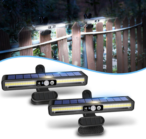 Clip On Solar Motion Lights Outdoor Waterproof, 2 Pack Motion Sensor Outdoor
