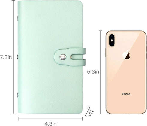 Padike RFID Credit Card Holder, Business Card Organizer with 96 Card Slots, Light Green Credit Card Protector