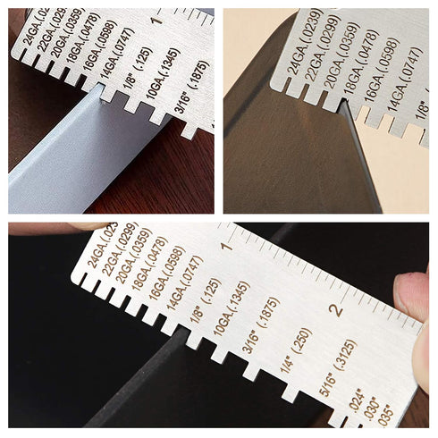 3Pcs Stainless Steel Dual Sided Wire Gauge, Thickness Measurement Tool for Welding and Accessories