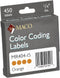 MACO Orange Round Color Coding Labels, 1/4 Inches Diameter, 450 Per Dispenser Box (MR404-15)