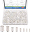 Glarks 380Pcs Wire Ferrules Kit, 8 Sizes AWG 12 10 8 6 4 2 1 2/0, Silver Plated Copper Crimp Connector Assortment
