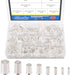 Glarks 380Pcs Wire Ferrules Kit, 8 Sizes AWG 12 10 8 6 4 2 1 2/0, Silver Plated Copper Crimp Connector Assortment