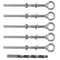 Muzata 5 Pack 1/4" x 5" Eye Bolts with Nuts Washers, T316 Stainless Steel Threaded Eyebolts for Heavy Duty Lifting
