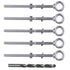 Muzata 5 Pack 1/4" x 5" Eye Bolts with Nuts Washers, T316 Stainless Steel Threaded Eyebolts for Heavy Duty Lifting