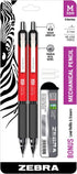 Zebra Pen M-350 Mechanical Pencil, 0.7mm Point Size, Crimson Red Barrel, 2 Pack