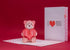 Paper Love 3D Teddy Bear Pop Up Card, Gift for Birthday, Mothers Day, Wedding, Anniversary, 5" x 7"
