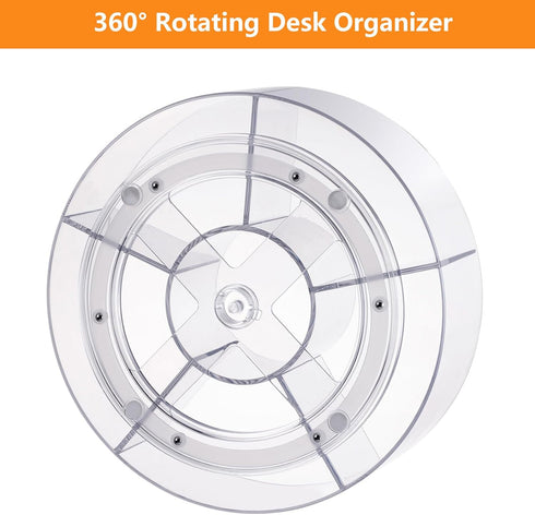 Flytreal 360-Degree 6 Acrylic Pen Marker Organizer for Desk, Rotating Pencil Holder Crayon Art Supplies Storage