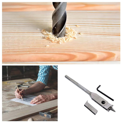 22-77mm Adjustable Spade Bit Expansive Flat Woodworking Boring Drill Bit Blades Cutters Set