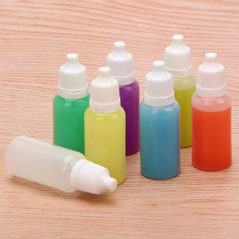 AHIER 50PCS 15ML Plastic Eye Dropper Bottles - Squeezable with Childproof Cap