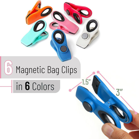Mr. Pen Magnetic Chip Clips, 6 Pack Bag Clips for Chips, Food Packages, for Fridge