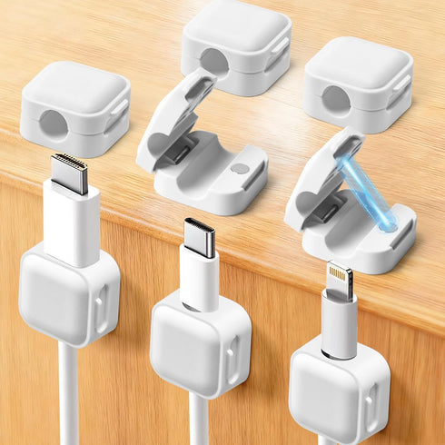 Art3d 8 Pack Magnetic Cable Clips, White Cable Management Accessories, Cord Smooth