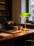 1-Minute Bulb Quick-Change Shade Classic Green Glass Bankers Desk Lamp for Study, Office, Library, LED Included