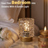 MJ PREMIER Battery Operated Lamp with Timer, Cordless Table Lamps for Shelf Decor, Rhombus Texture Aesthetic Crystal
