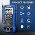 Smart Digital Multimeter, AC DC Voltage Current Meter 6000 Count, Auto Range Multi Tester for Volt Amp Ohm Continuity Cap Resistance Diode/hFE Test, Electrical Measuring Tool for Car, Home, Industry