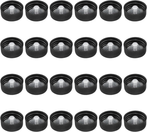 Phenolic Resin Covers for Chemical Food and Cosmetic Bottles, 24mm Black Polyester Seal Screw Caps, 24PCS