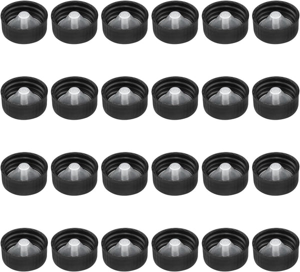 Phenolic Resin Covers for Chemical Food and Cosmetic Bottles, 24mm Black Polyester Seal Screw Caps, 24PCS