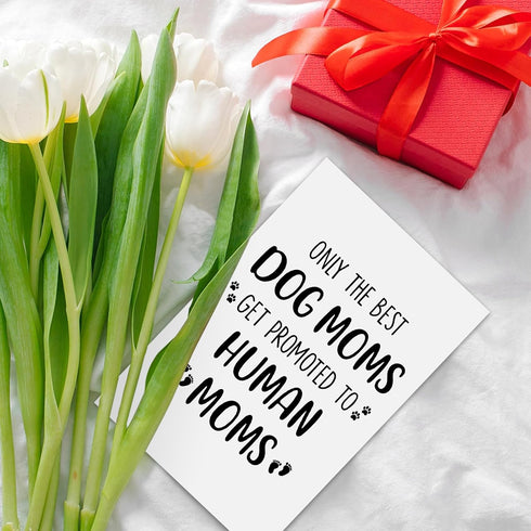 Ithmahco New Mom Gifts for Pregnant Women, First Mothers Day Card, Funny Dog Mom Card Pregnancy Gift for Expecting