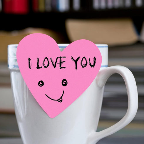 Marspark Heart Shape Sticky Notes, Cute Self-Adhesive Pastel Heart Notepads, 300 Sheets for School Office Organizer
