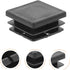 DIKACA 12pcs 25x25mm Black Square Tube End Caps Furniture Leg Protectors Plastic Inserts for Tubing Chair and Table