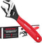 6" Adjustable Wrench Pipe Spanner: Wide Jaw Black Oxide Wrench with Cushion Grip, CR-V Steel