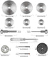 Cutting Wheel Set Compatible with Plastic 36pcs for Rotary Tool, HSS Circular Saw Blades 6pcs, Resin Cutting Discs 20pcs, 545 Diamond Cutting Wheels 10psc with 2 Screwdrivers by Kuenuilr