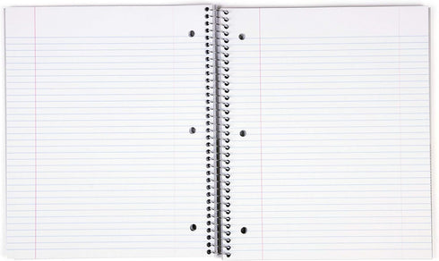 Mintra Office Durable Spiral Notebooks, 3 Subject, Red, College Ruled, 2 Pack