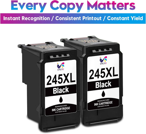 ONLYU Compatible 245XL Ink Cartridges Combo Pack, Replacement for Canon PG 245XL PG243 for PIXMA Printers