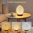 Winawing 3D Dimmable Table Lamp Bedside Small Side Table Lamp with Woodbase Peach Printing Button Control Table USB