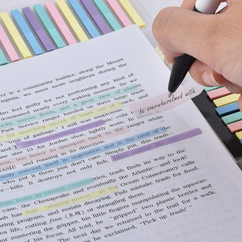 BAYTORY 1060 Sheets Transparent Sticky Index Tabs, Clear Sticky Notes, Long Page Book Markers for Annotation and School
