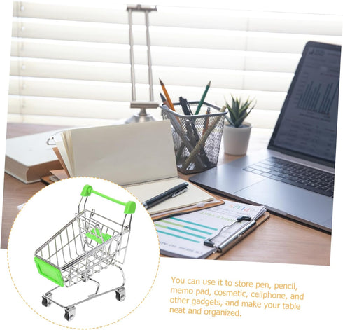 Compact Rolling Mini Shopping Cart - Versatile Office Organizer