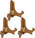 BANBERRY DESIGNS Walnut Folding 4" H Easels Display Stands, Premium Quality - Set of 3 Ideal for Small Plates, Plaques,