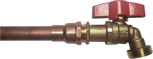 3/4" MIP Brass Ball Valve Hose Bibb with Extra Large Handle and Extended Body