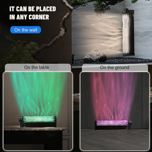 ycponggon 12W 16 10.2"*1.6" RGBW Water Ripple Wall Light Colors, Remote Control, Water Wave Projection Wall Light