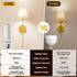 10000mAh 9 4 Bulbs, KIBTOY Battery Operated Wall Sconces, Rechargeable Wireless Wall Lights with Remote, RGB Colors