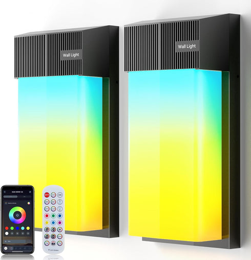 OIYN Smart Outdoor Wall Light, RGBWW LED Porch Light with 30 Scene