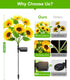 4Pack 24 IP65 LETMY Solar Lights Outdoor Garden Decor, Upgraded Solar Garden Lights with Sunflower Lights, Solar