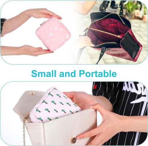 Gjinxi 3 PCS Period Bag with Zipper Discreet Tampons Holder Pouch Menstrual Pad Cup Pouches Cotton Panty Liners
