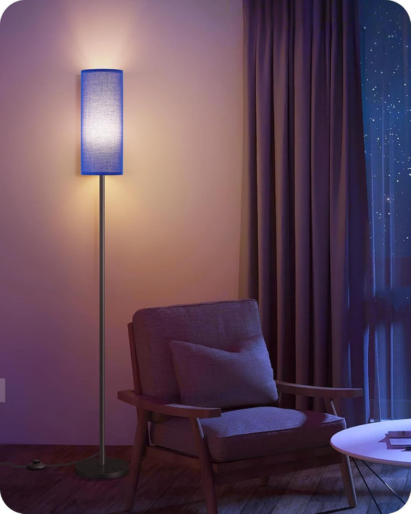 Dimmable Blue Floor Lamp for Living Room with Remote and Foot Switch,