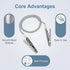 NARAMAX 3 17Inch PCS Dental Bib Clips Adjustable Reusable Napkin Holder Ball Chain, Silver Bib Clips for Adults