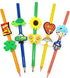 YEALQU 100PCS Random Different Pencil Topper Decoations Cute PVC Pencil Toppes Lovely Black Clip Pencil Decoration Accessories for Pupil/Junior Students Gifts Awards by YEALQUE