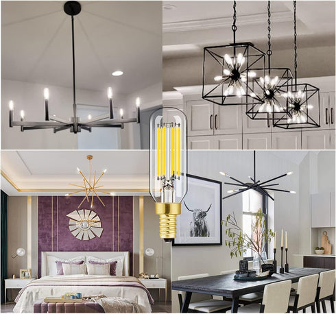 E12 Bulb Dimmable 6W 60 Bulb 4000K T6 T25 E12 Bulb 60 AC120V 600LM e12 Bulb 6Pack LEOOLS LED Equal watt Light Daylight