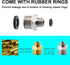 1/2 to 3/8 Reducer Faucet Adapter - Compression Brass Pipe Fitting for RV Kitchen Plumbing, 2 Pack