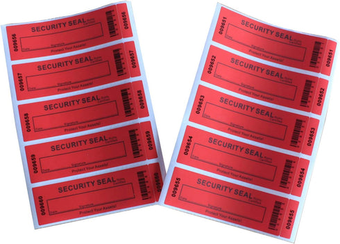 TamperSeals Group - 50pcs Total Transfer Tamper Evident Security Warranty Void Stickers/Labels/Seals (Red, Large 35 x