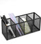QYH Pencil Holder with 4 Compartments, Metal Mesh Storage Cup for Office Desk Accessories, Makeup Brushes